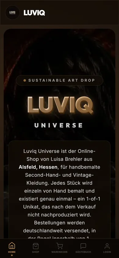Luviq Universe: dieselbe Seite auf dem Handy