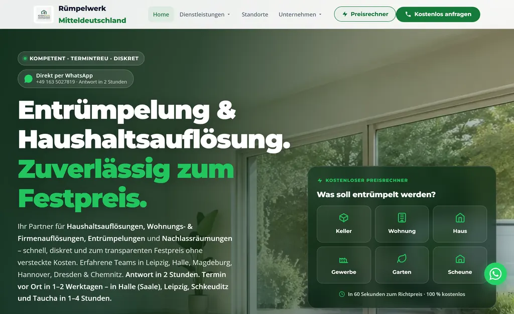 Rümpelwerk Mitteldeutschland: Startseite am Computer